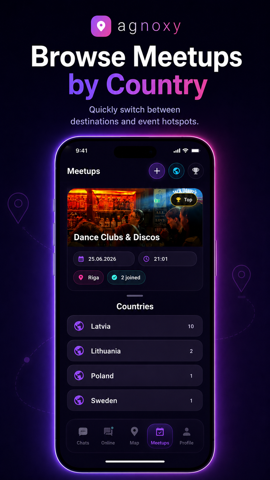 Browse meetups by country